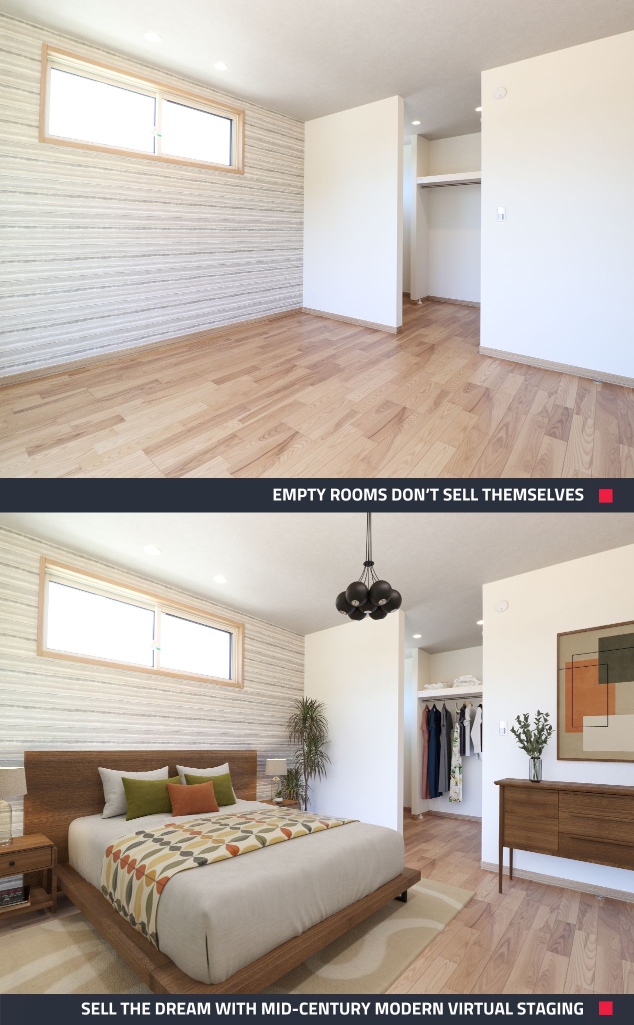 RETRO REVIVAL MIDCENTURY MODERN VIRTUAL STAGING IS HERE